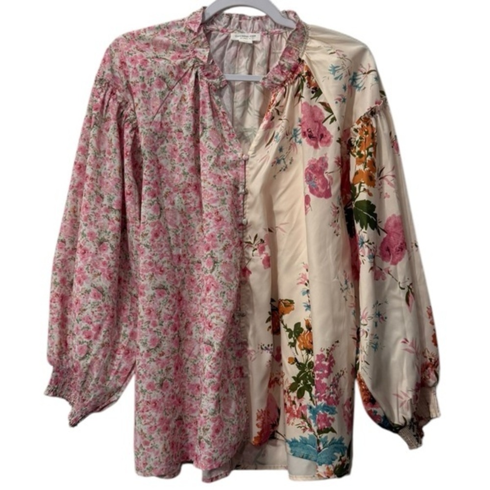 Chicsoul Floral Patchwork Blouse Size 3X
